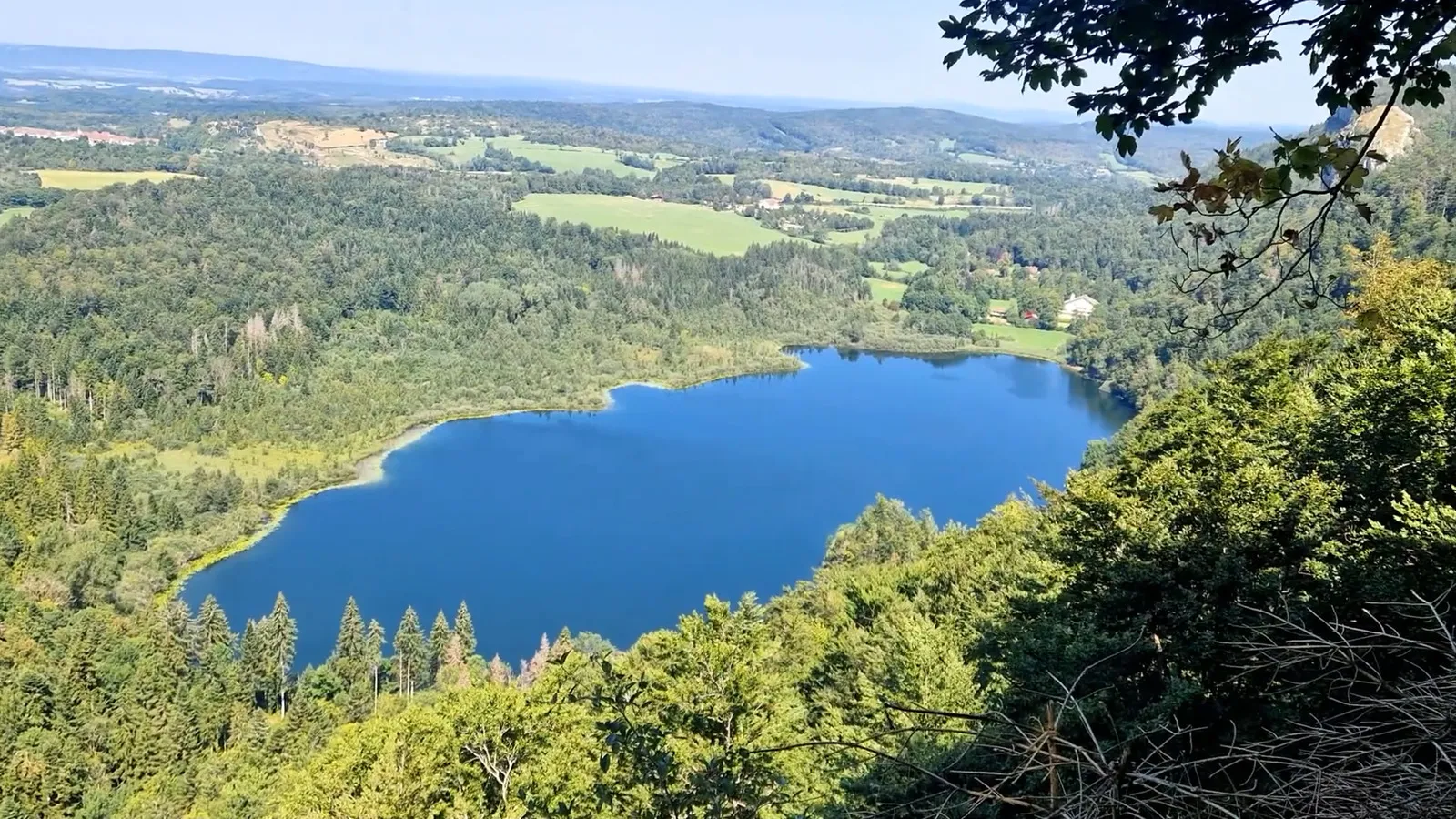 Lac de Bonlieu entouré de forêt