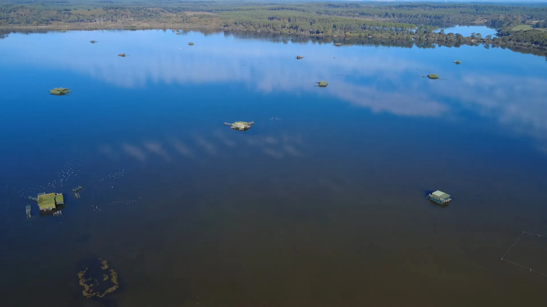 Barques sur l'Etang Blanc à Seignosse