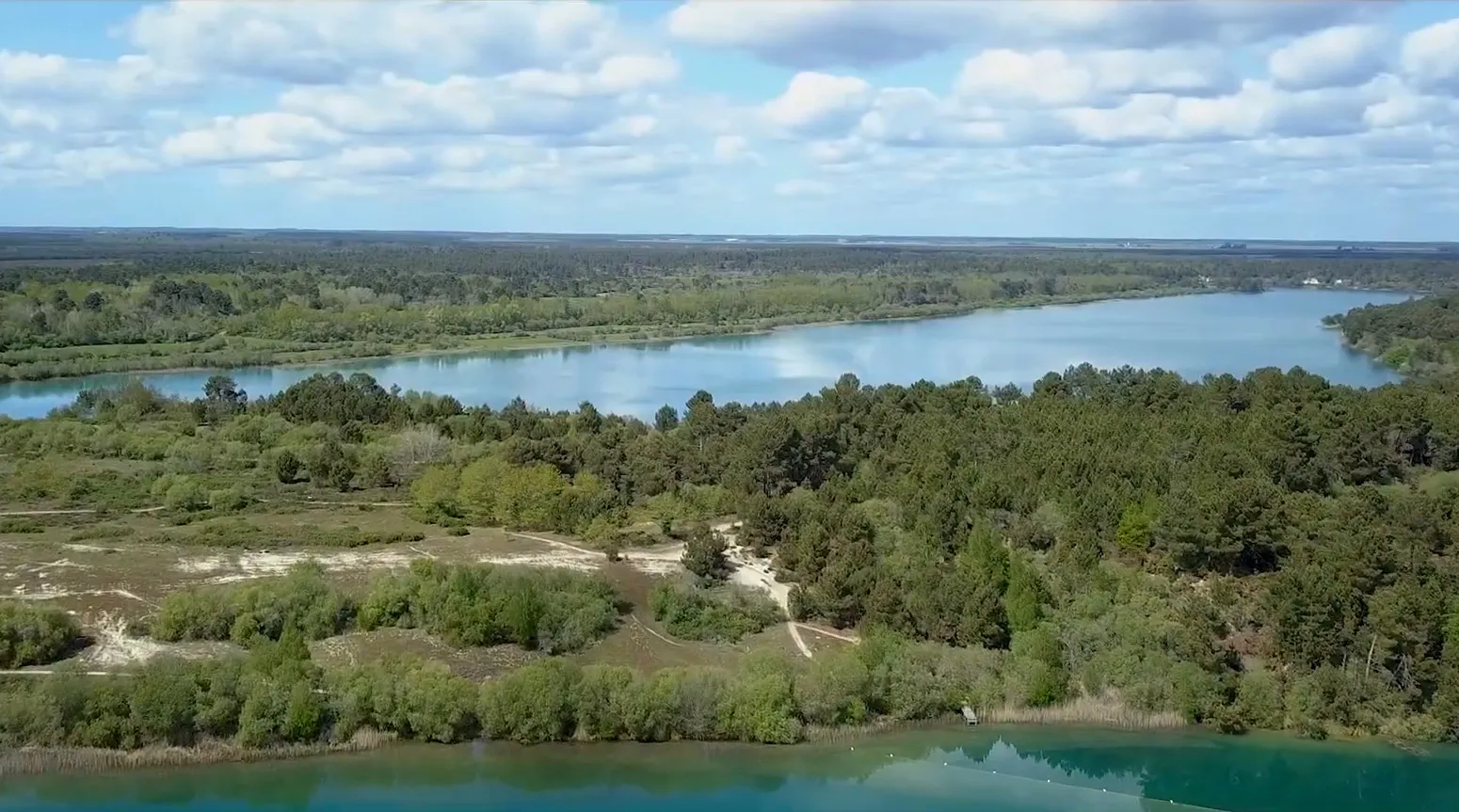 Paysage du lac d'Arjuzanx, réserve nationale