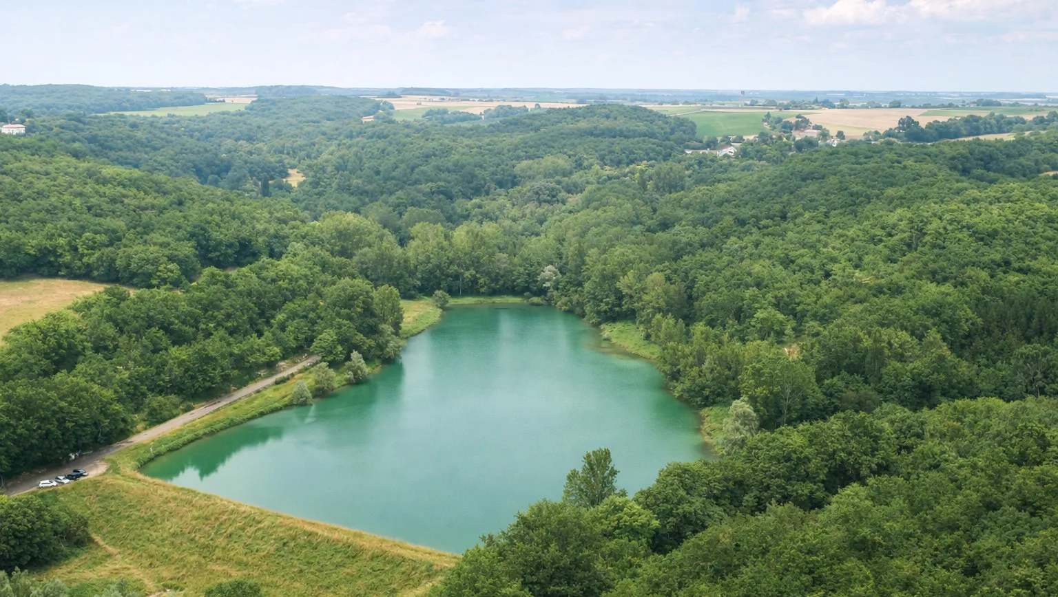 Le lac de Labarthe au pied de Caylus