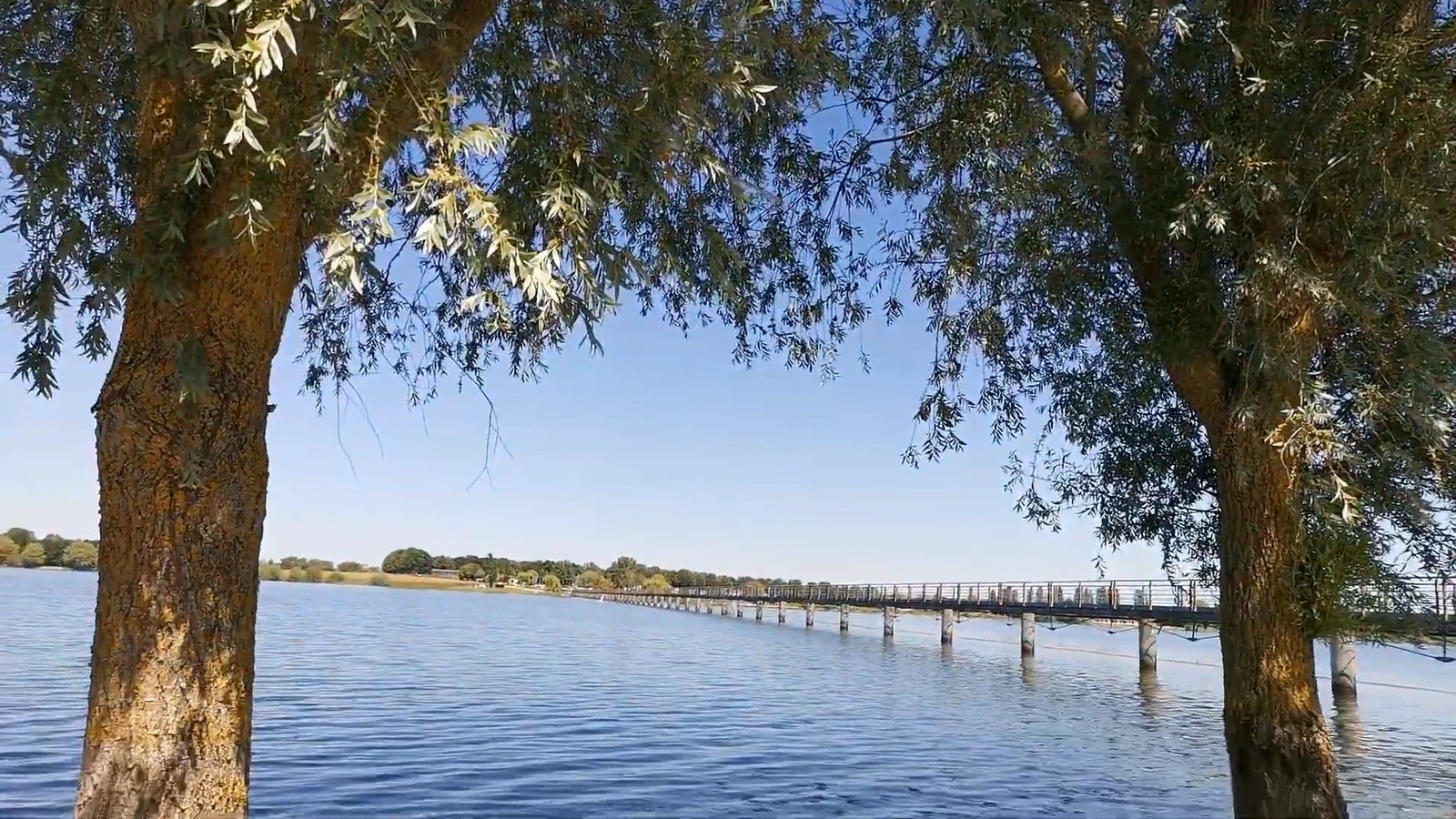 La passerelle du lac du Der Chantecoq dans la Marne